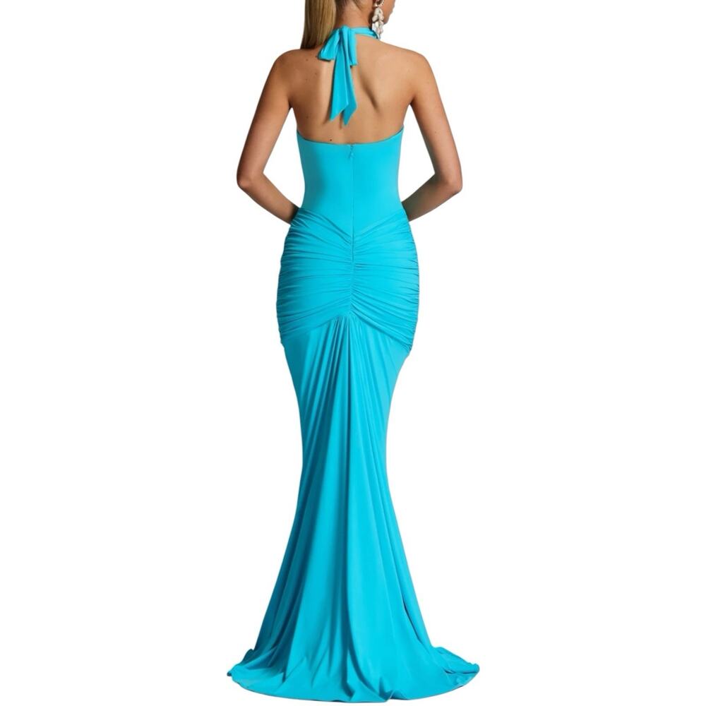 NWT Baby Boo Rosetta Maxi Dress Size XS Aqua Blue - Picture 4 of 10